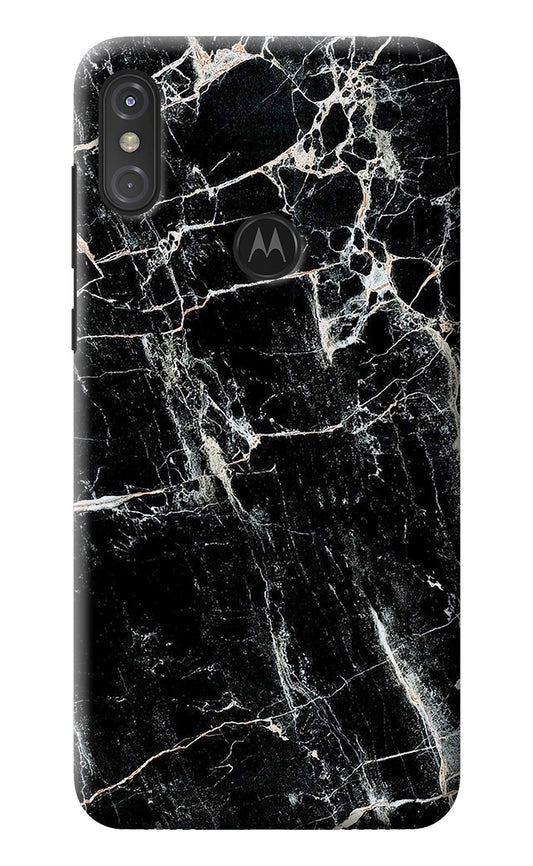 Black Marble Texture Moto One Power Back Cover