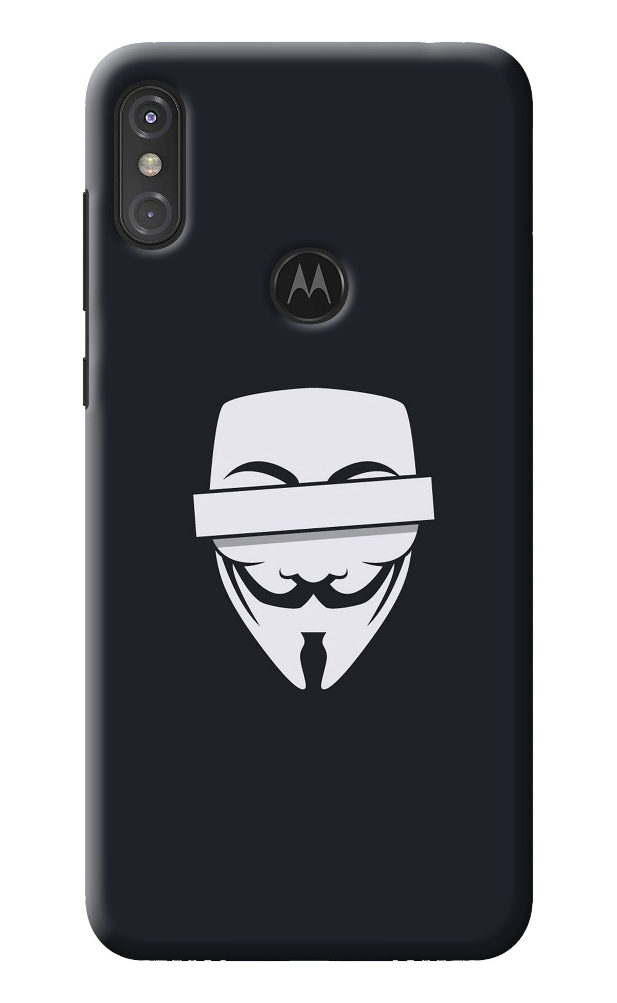 Anonymous Face Moto One Power Back Cover