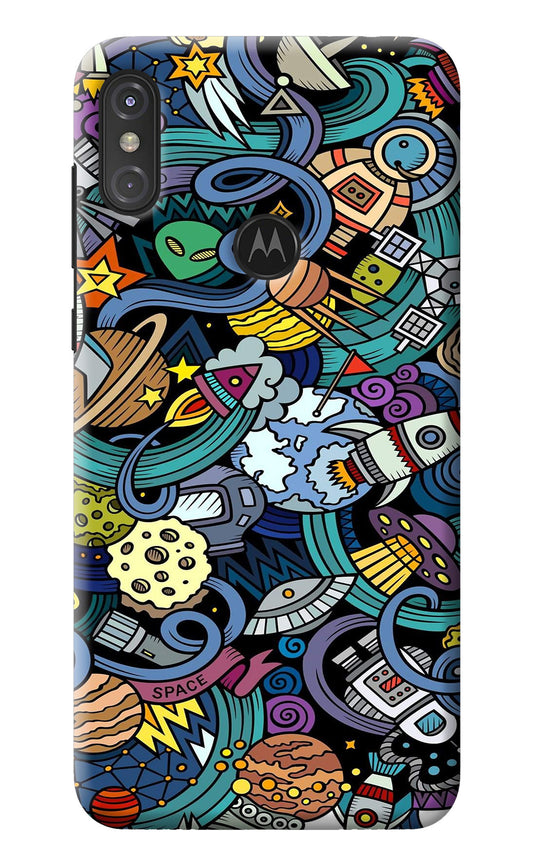 Space Abstract Moto One Power Back Cover