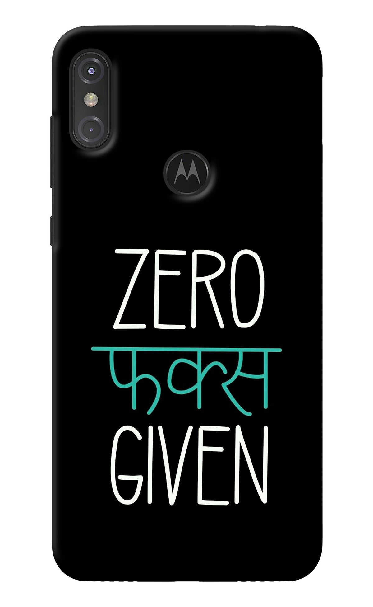 Zero Fucks Given Moto One Power Back Cover