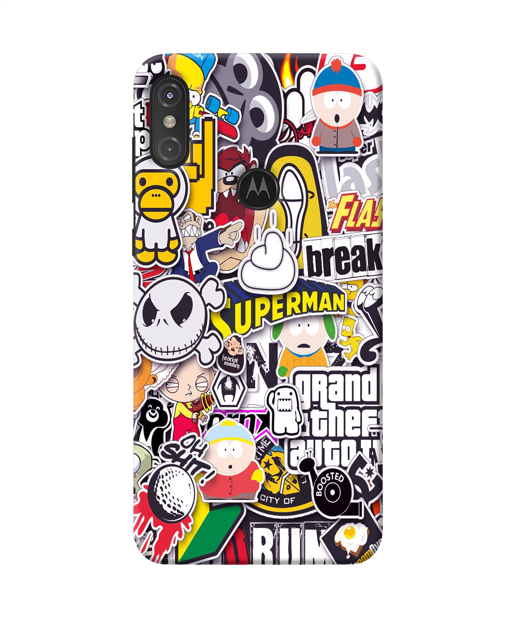 Sticker Bomb Moto One Power Back Cover