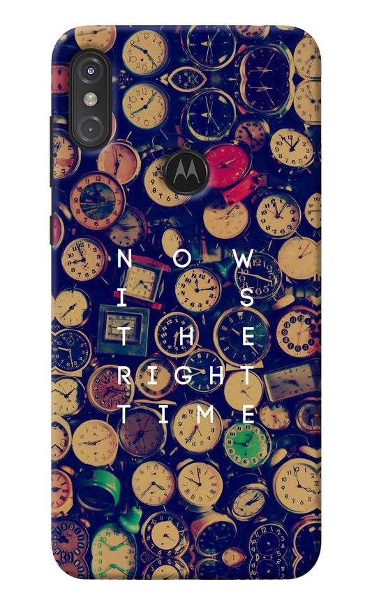 Now is the Right Time Quote Moto One Power Back Cover