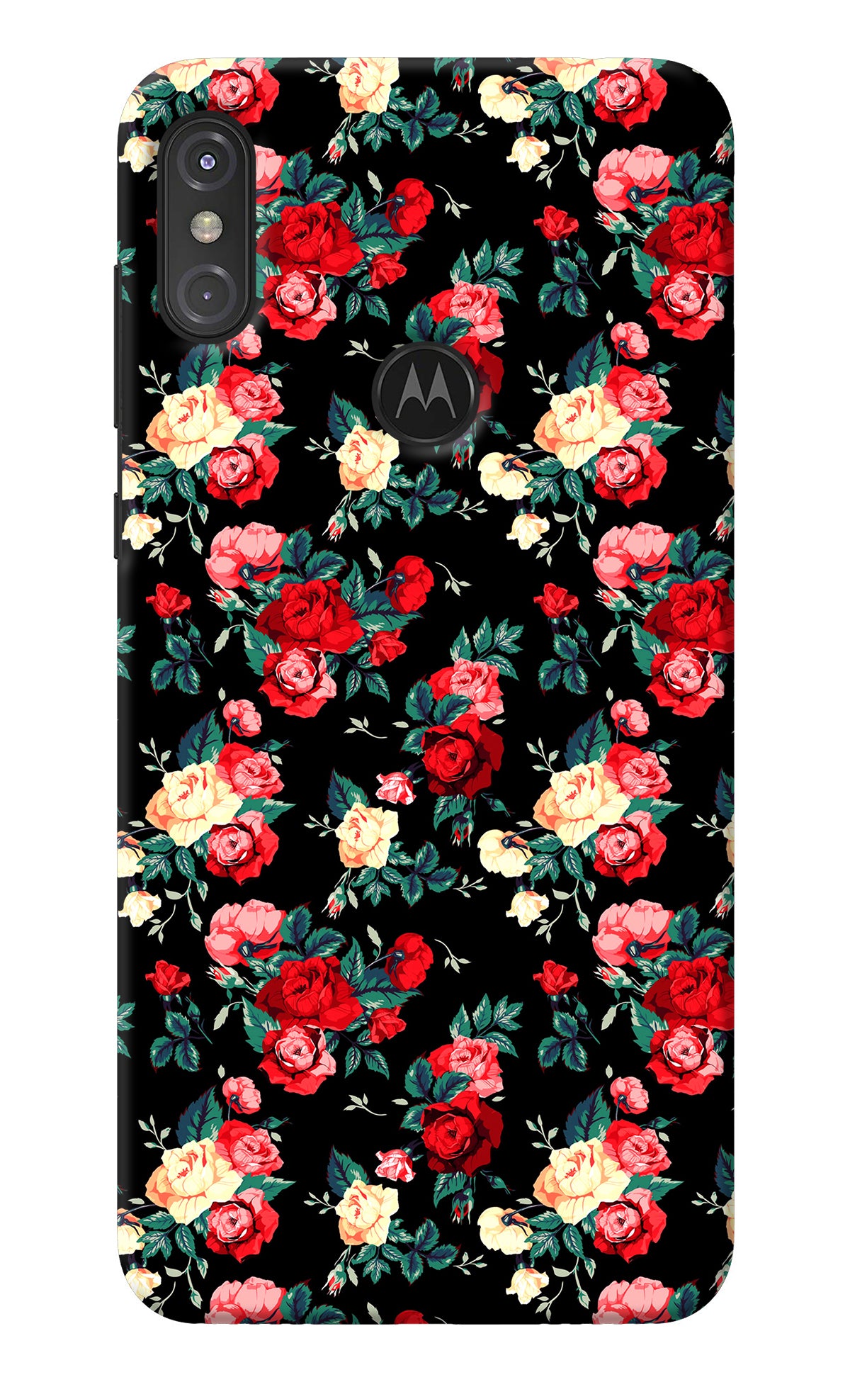 Rose Pattern Moto One Power Back Cover