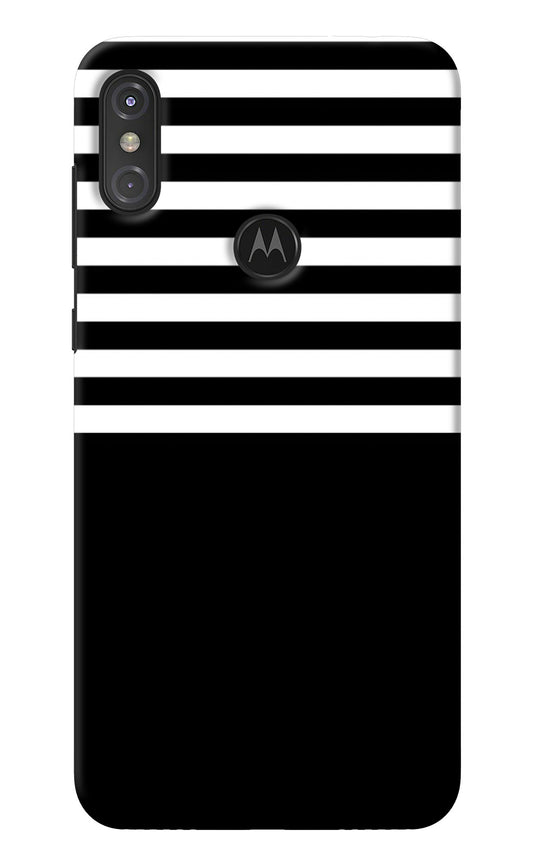 Black and White Print Moto One Power Back Cover