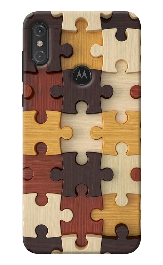Wooden Puzzle Moto One Power Back Cover