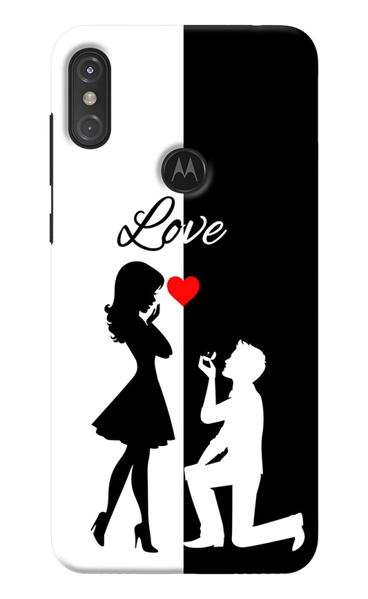 Love Propose Black And White Moto One Power Back Cover