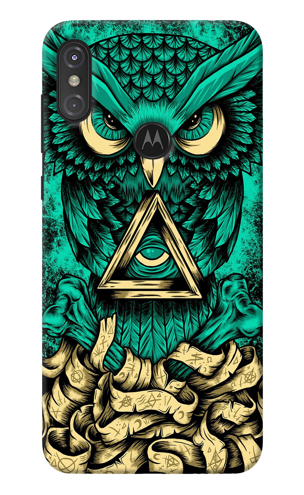 Green Owl Moto One Power Back Cover