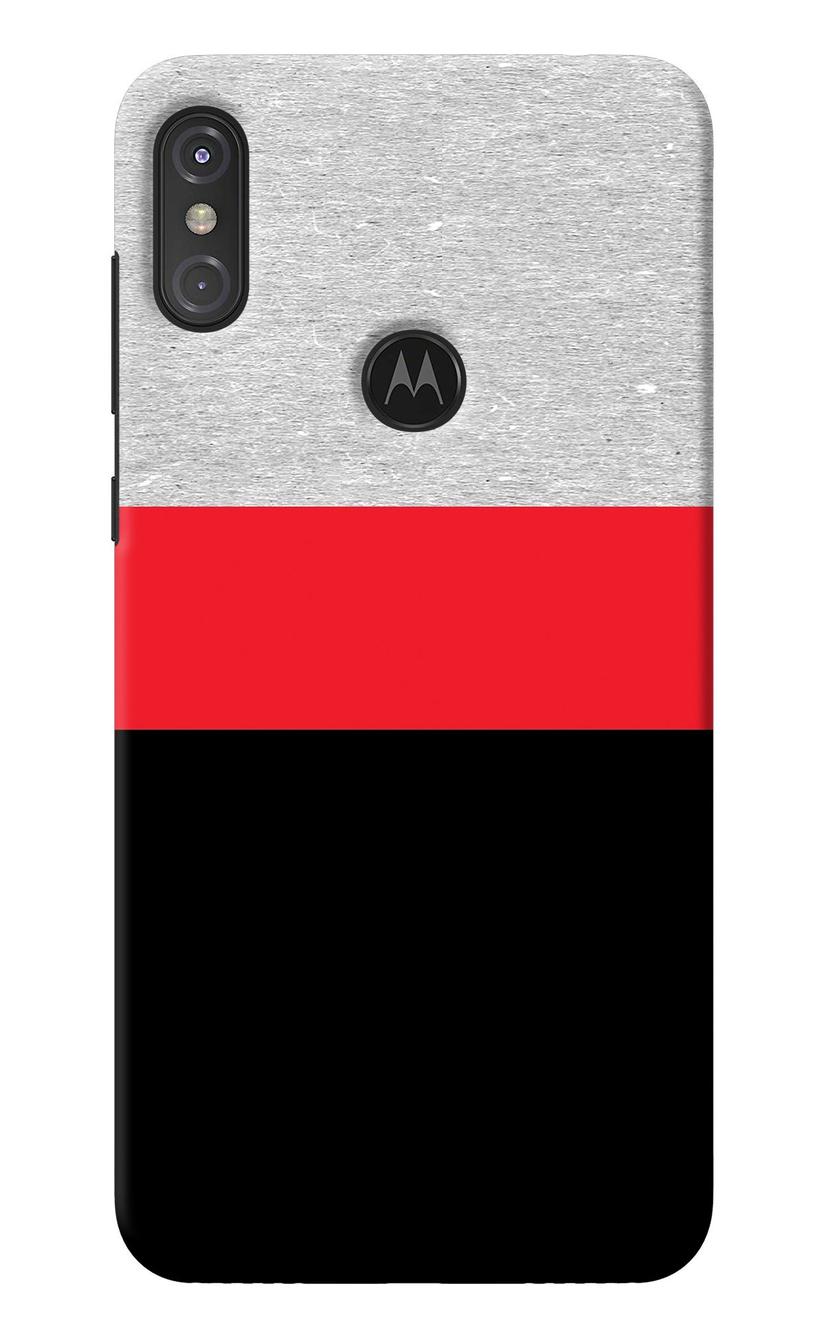 Tri Color Pattern Moto One Power Back Cover