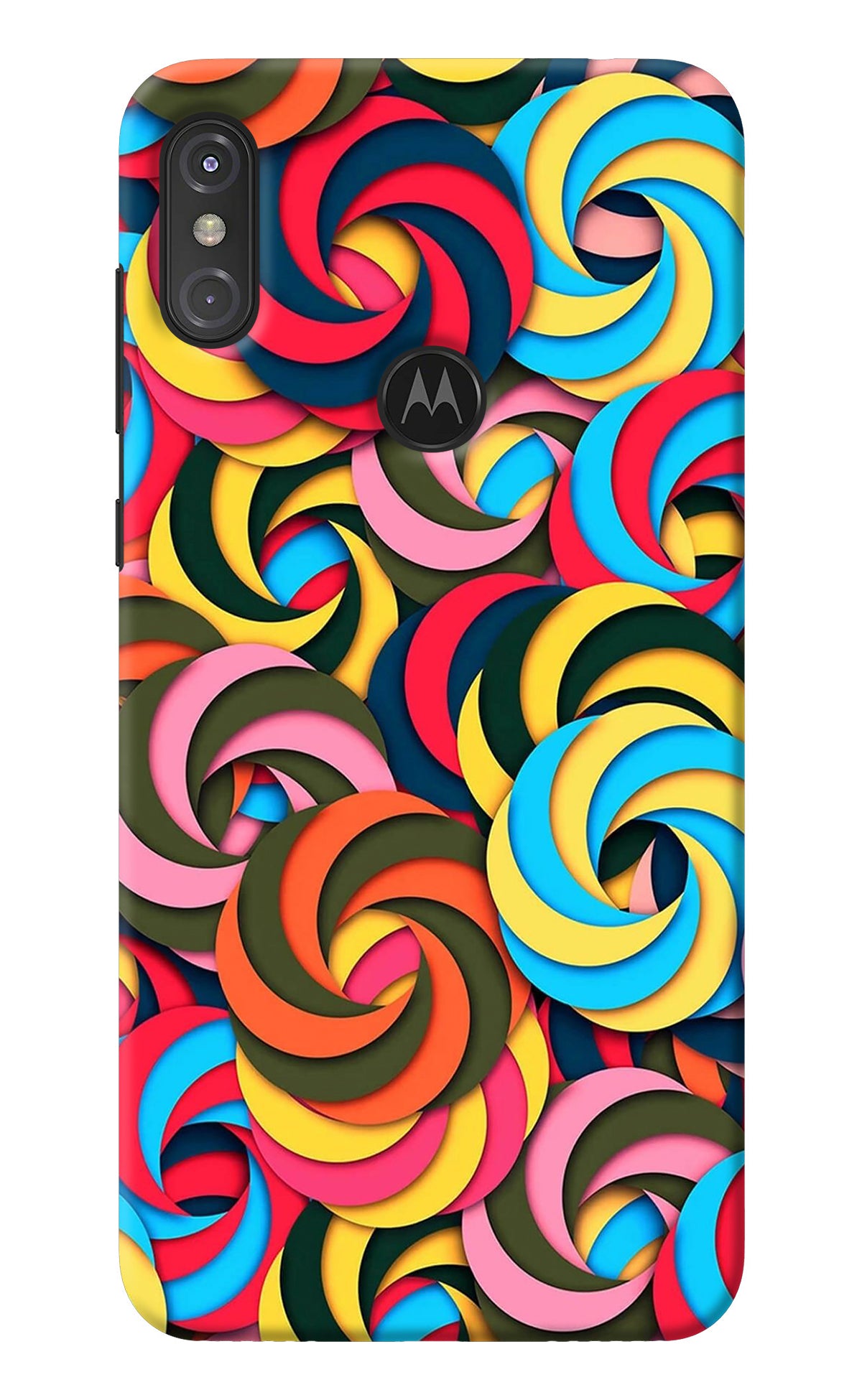 Spiral Pattern Moto One Power Back Cover