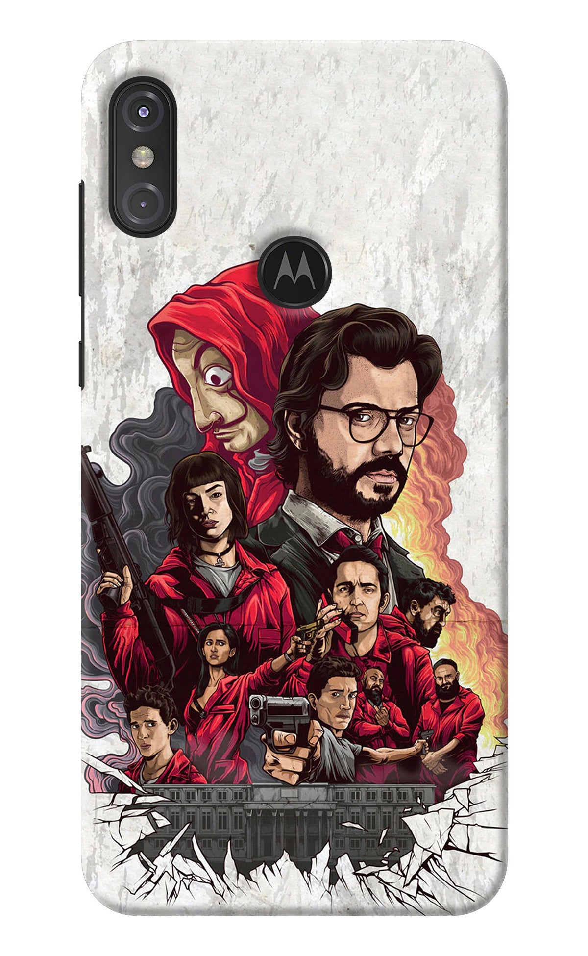 Money Heist Artwork Moto One Power Back Cover