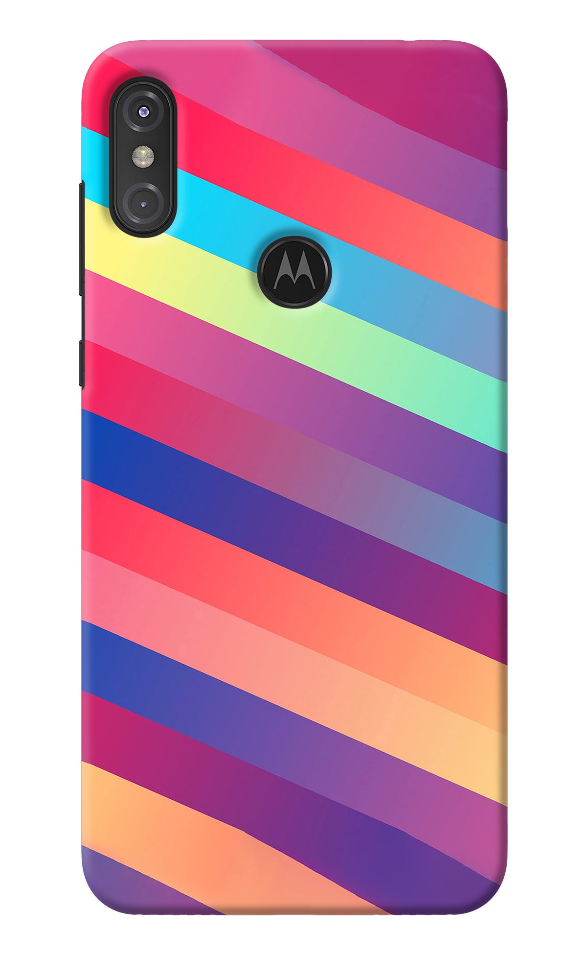 Stripes color Moto One Power Back Cover