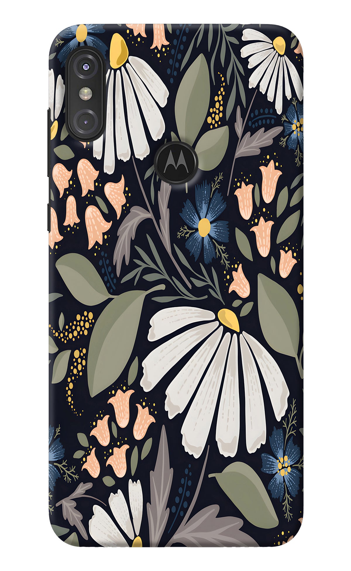 Flowers Art Moto One Power Back Cover