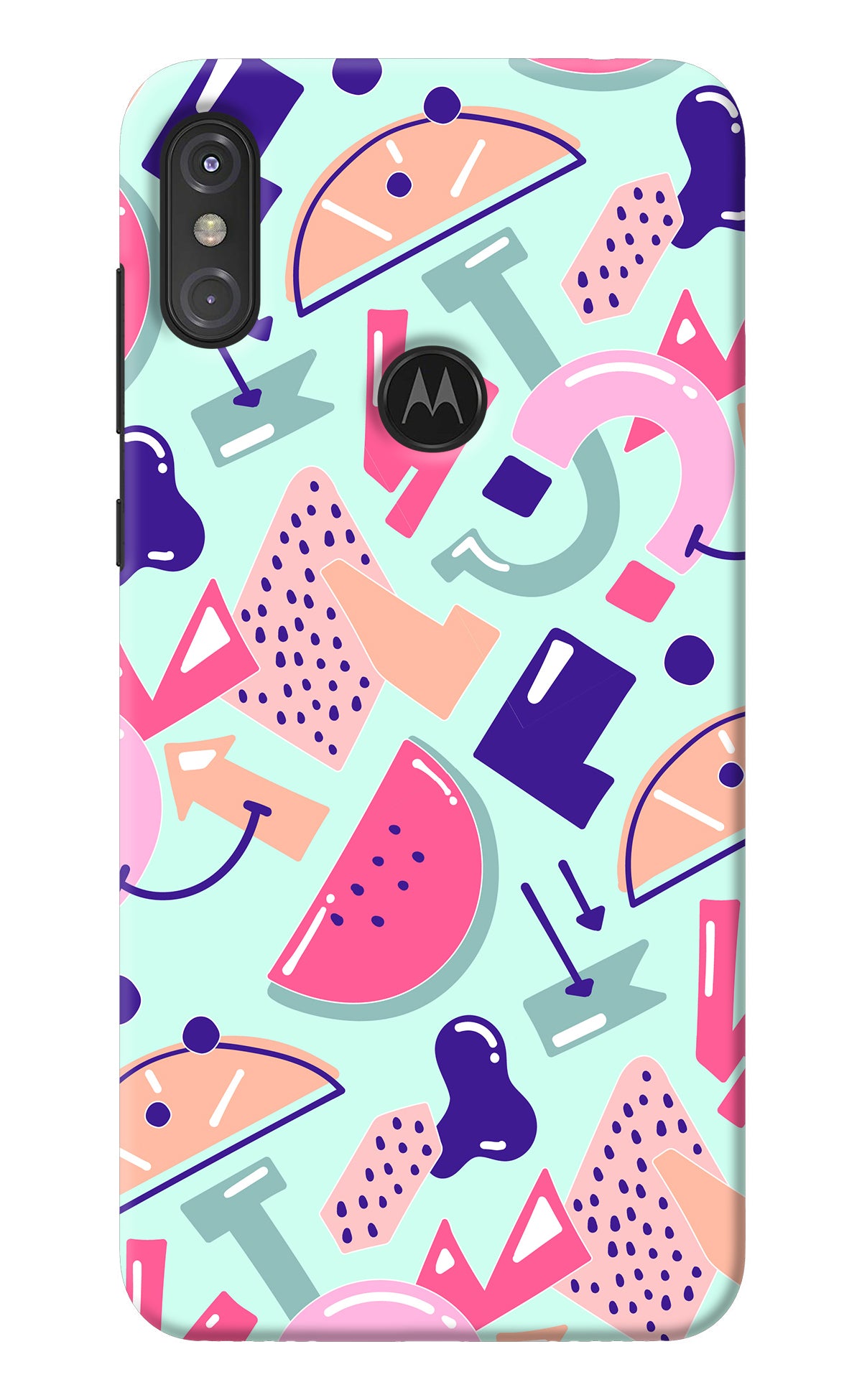 Doodle Pattern Moto One Power Back Cover