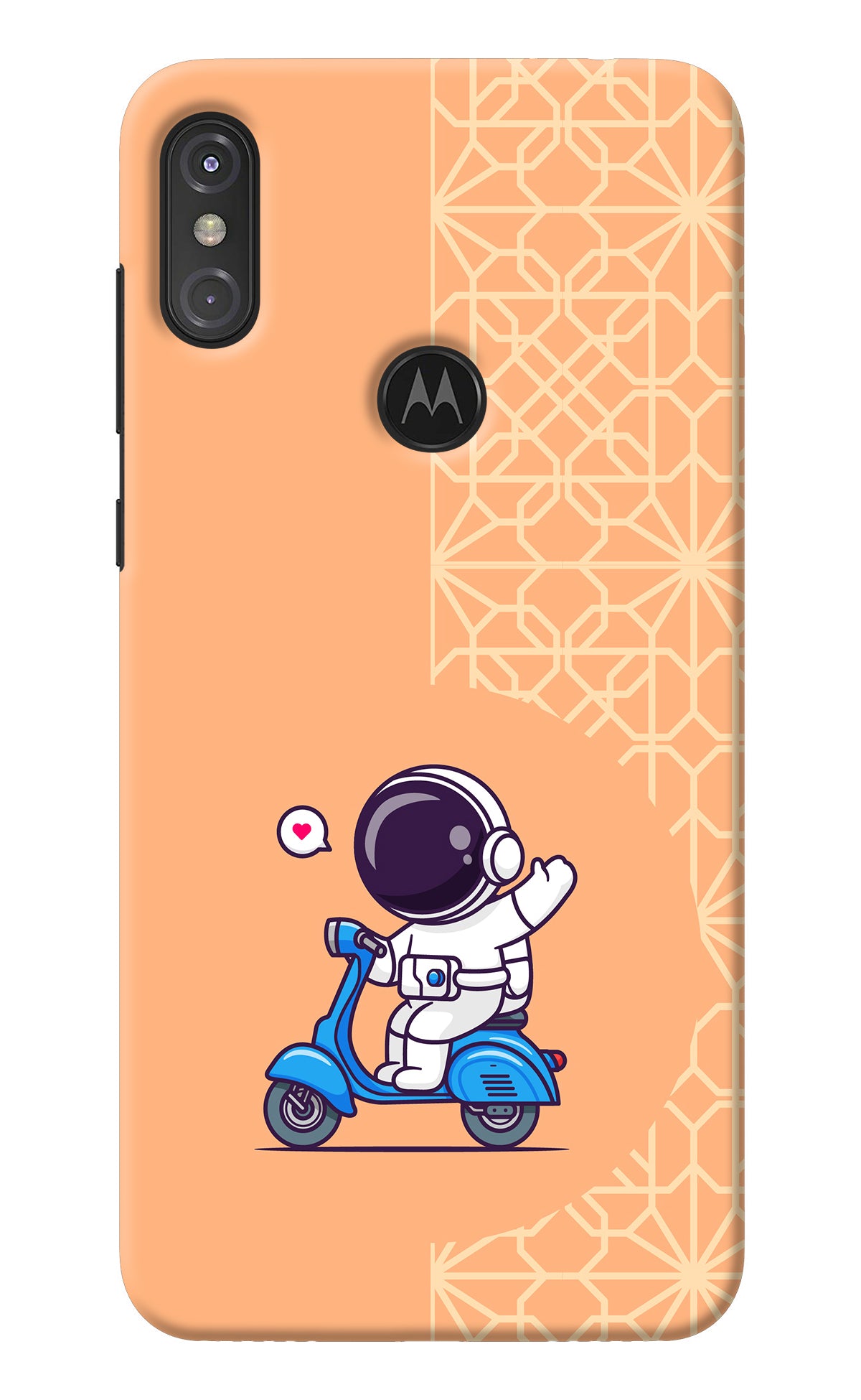 Cute Astronaut Riding Moto One Power Back Cover