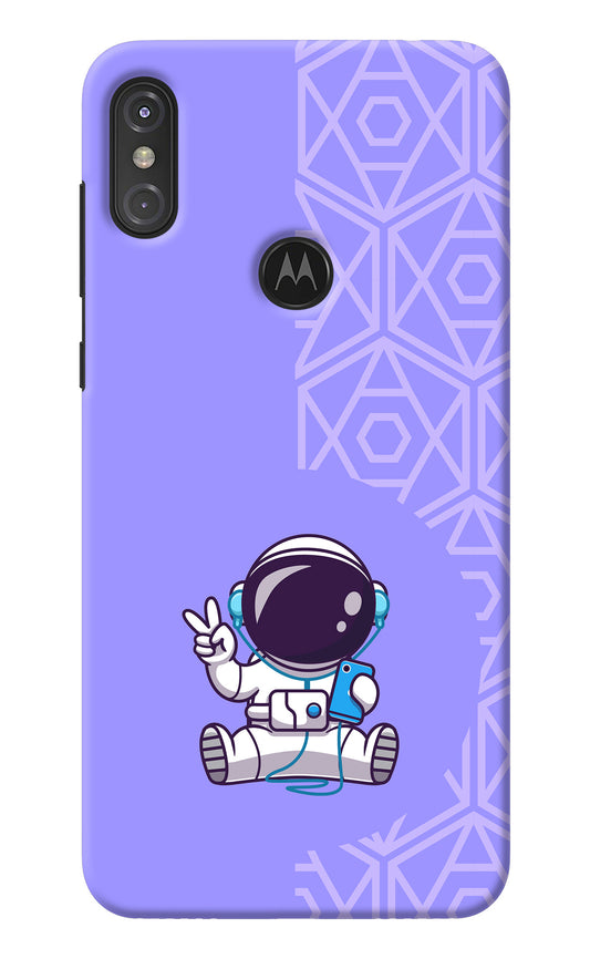 Cute Astronaut Chilling Moto One Power Back Cover