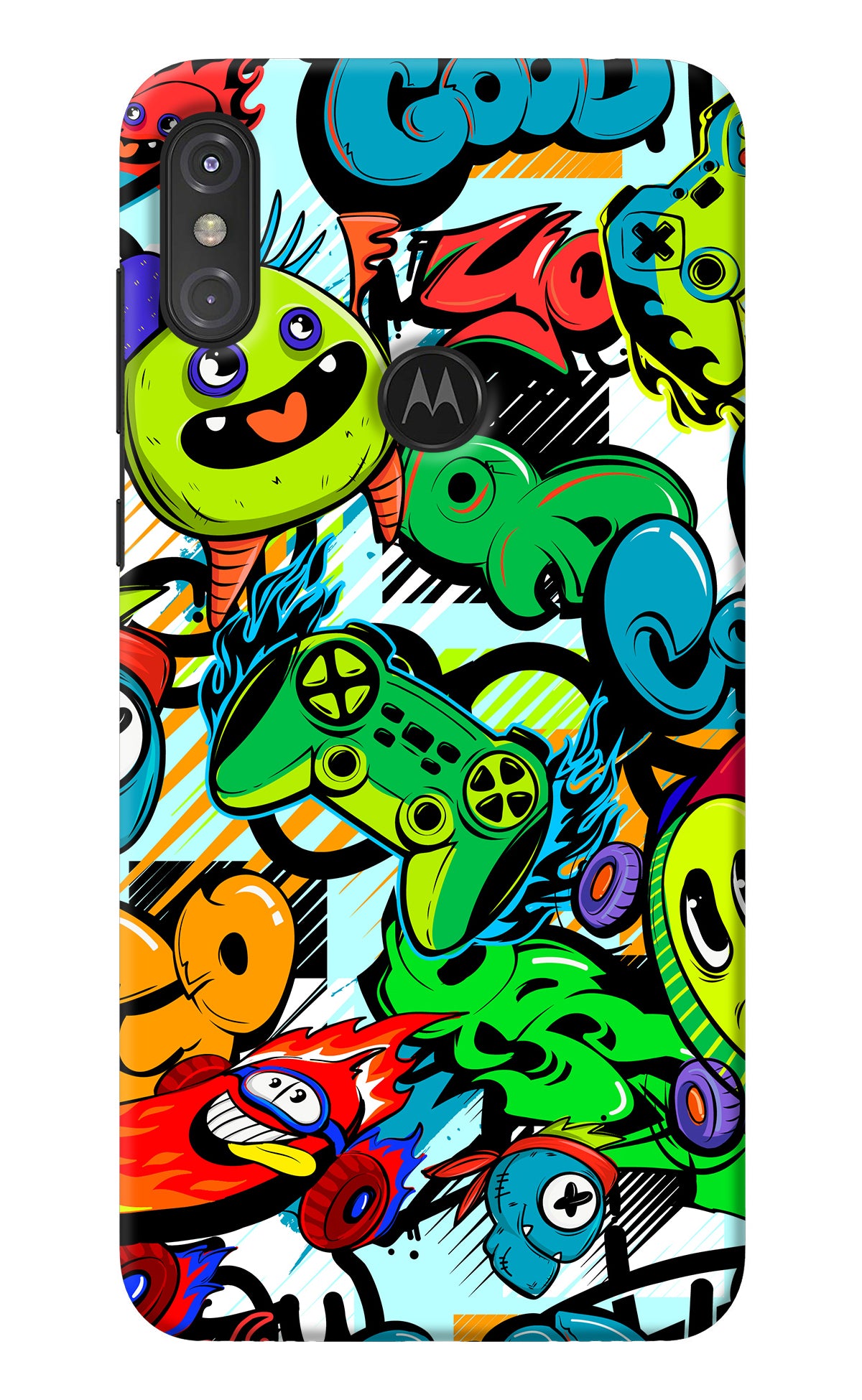 Game Doodle Moto One Power Back Cover