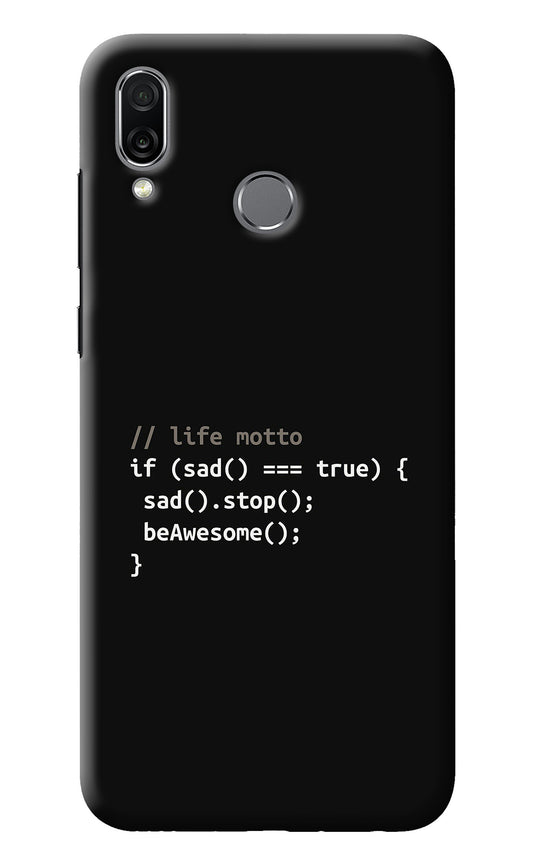 Life Motto Code Honor Play Back Cover