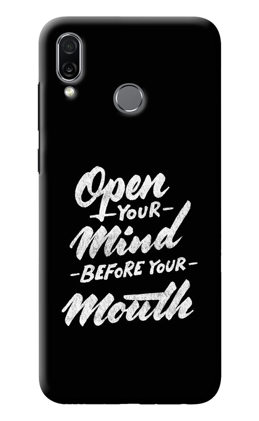Open Your Mind Before Your Mouth Honor Play Back Cover