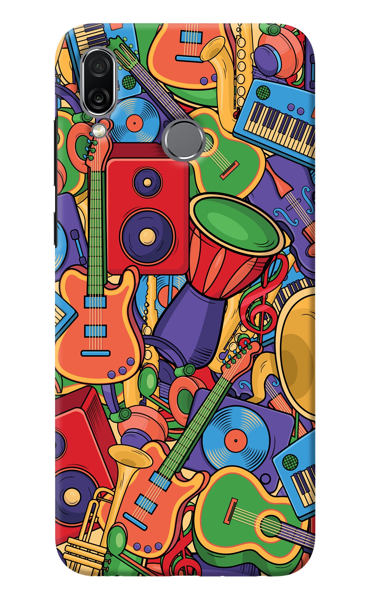 Music Instrument Doodle Honor Play Back Cover