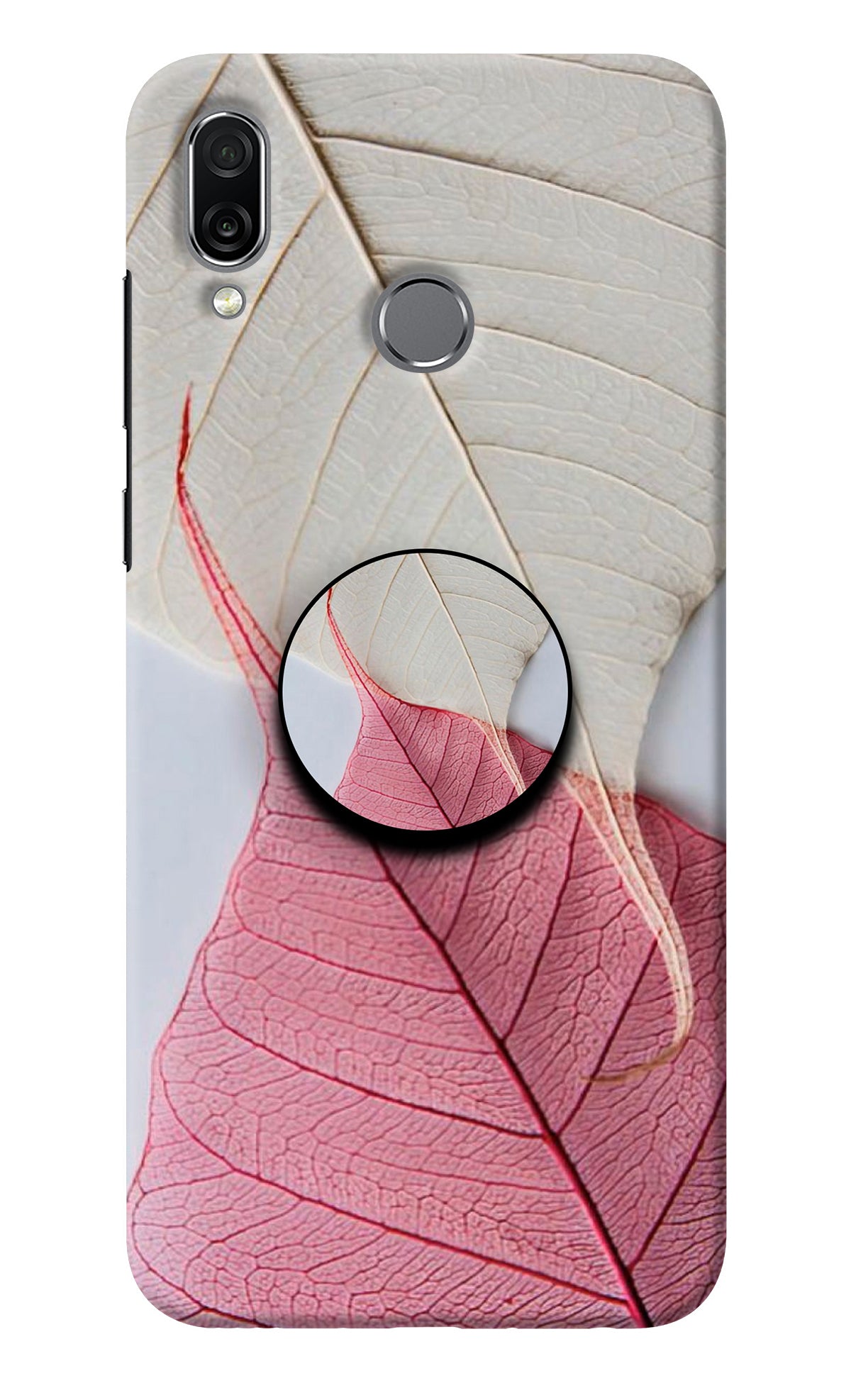 White Pink Leaf Honor Play Pop Case