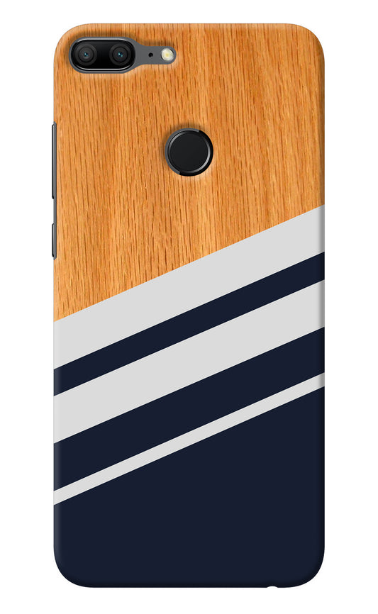 Blue and white wooden Honor 9 Lite Back Cover