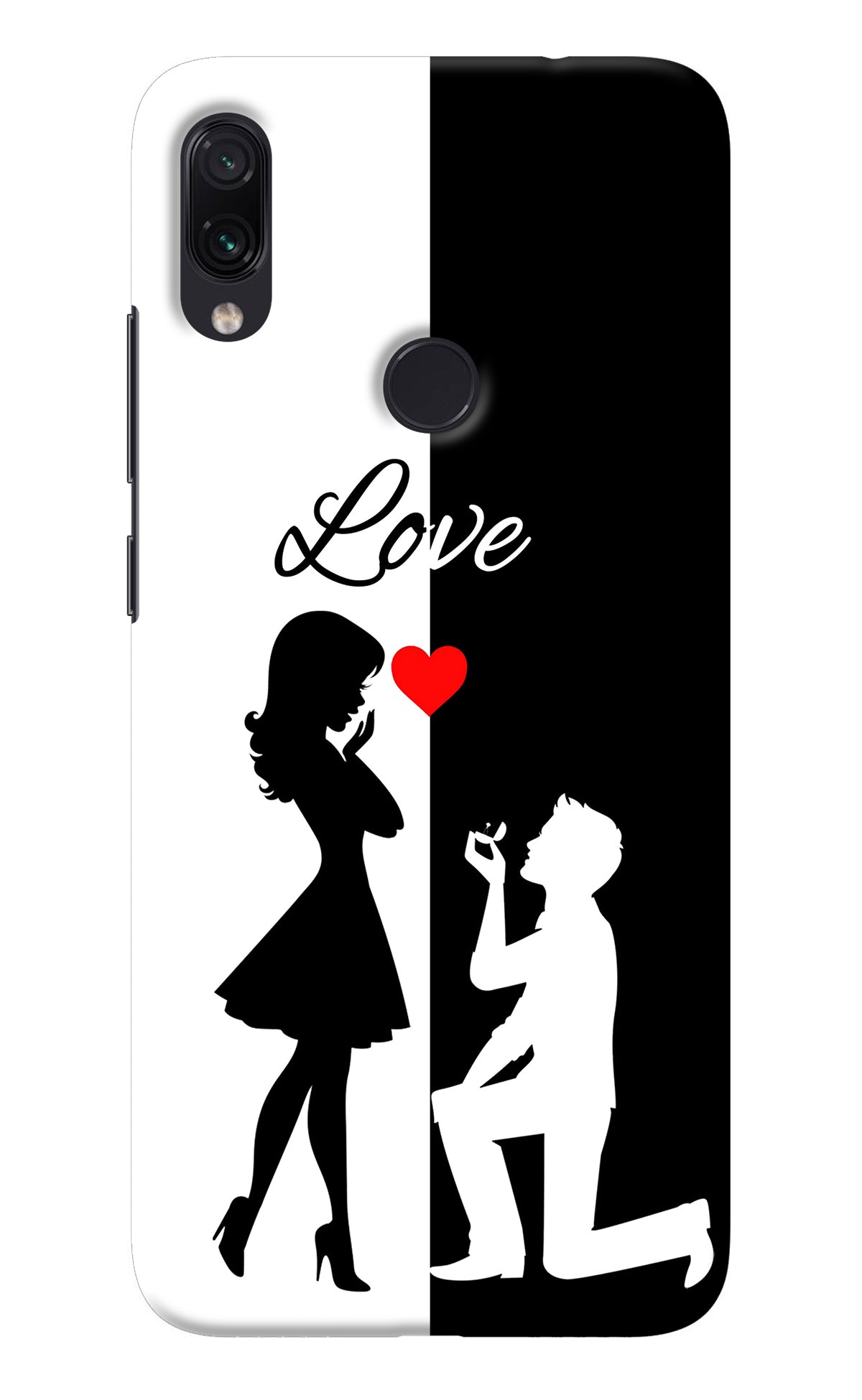 Love Propose Black And White Redmi Note 7/7S/7 Pro Back Cover