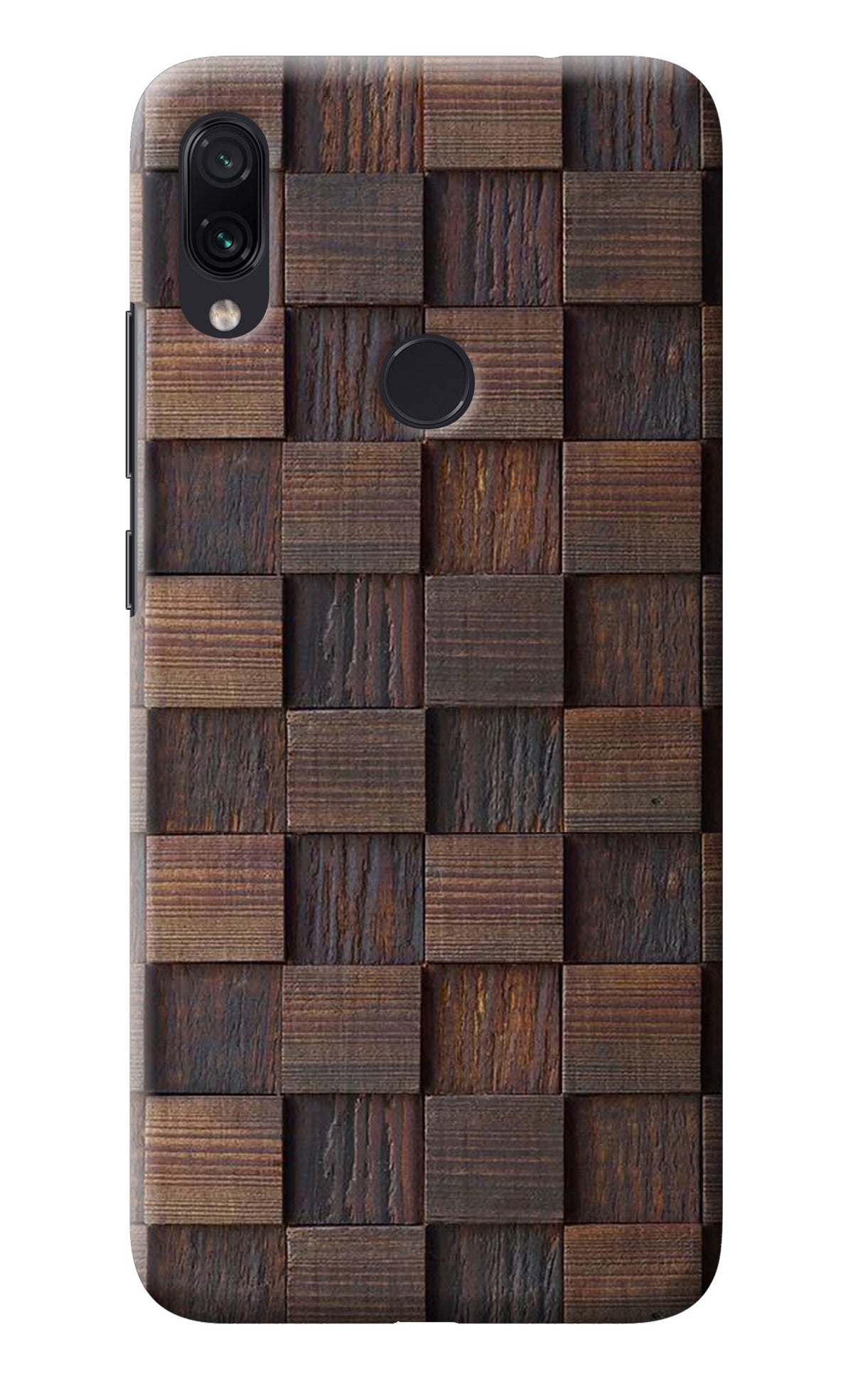 Wooden Cube Design Redmi Note 7 Pro Back Cover