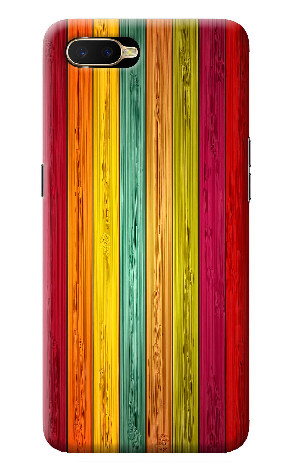 Multicolor Wooden Oppo K1 Back Cover