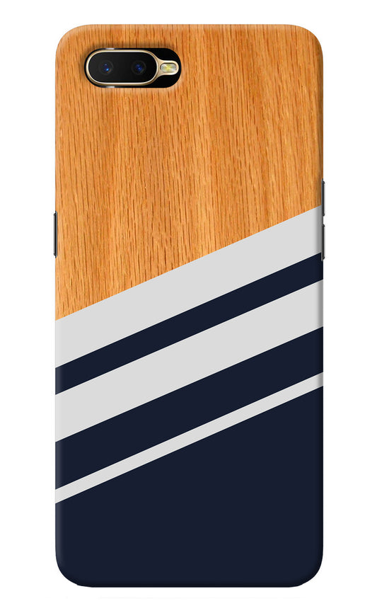Blue and white wooden Oppo K1 Back Cover