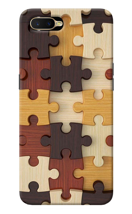 Wooden Puzzle Oppo K1 Back Cover