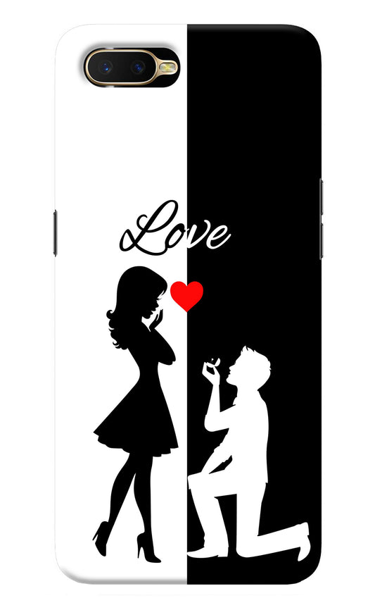 Love Propose Black And White Oppo K1 Back Cover