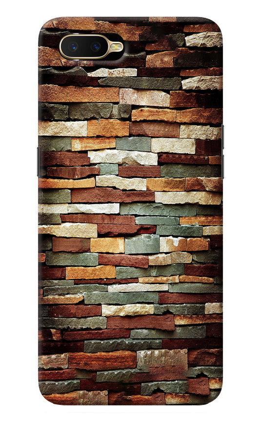 Bricks Pattern Oppo K1 Back Cover