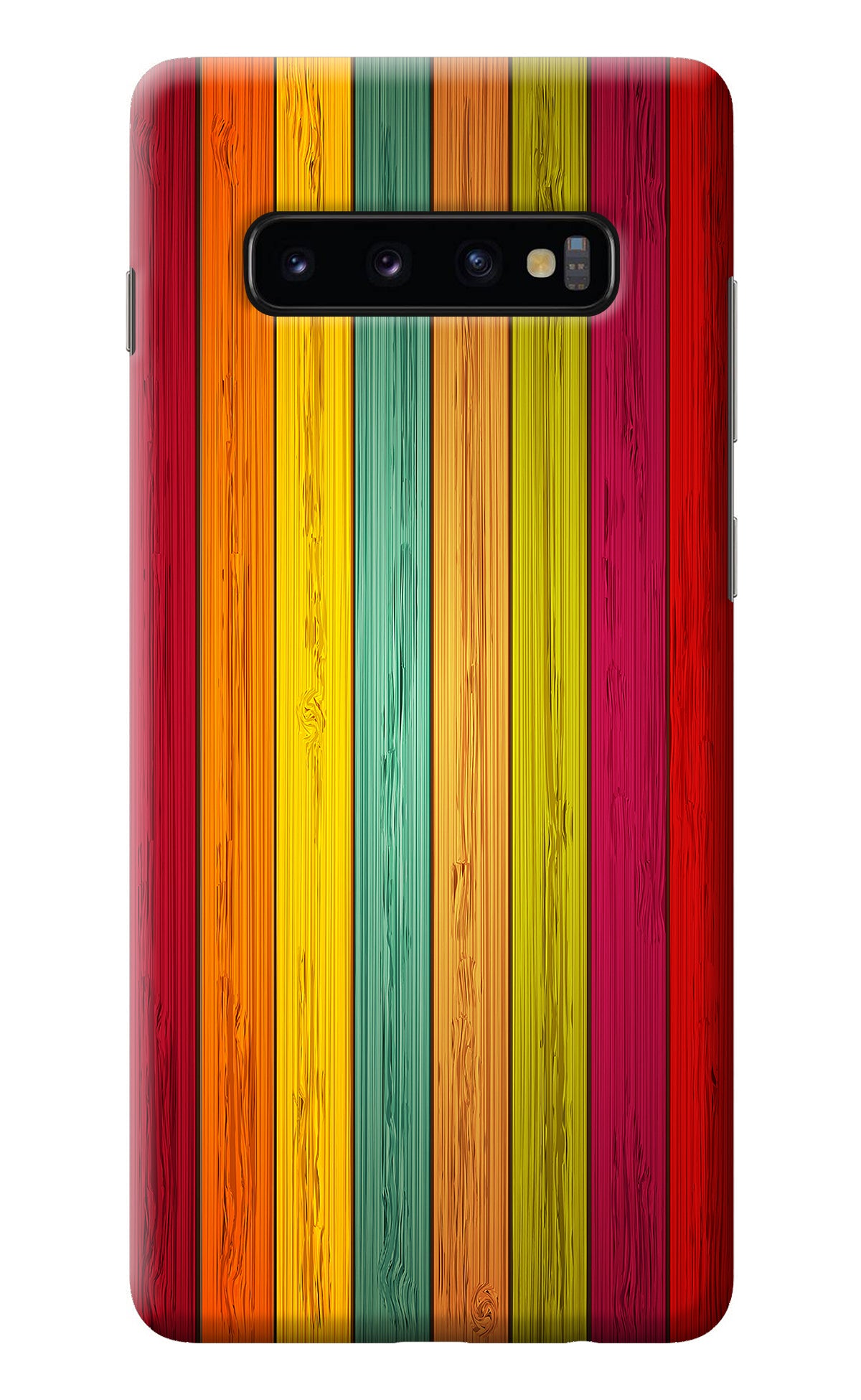 Multicolor Wooden Samsung S10 Plus Back Cover