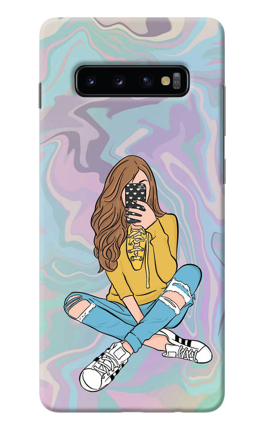 Selfie Girl Samsung S10 Plus Back Cover