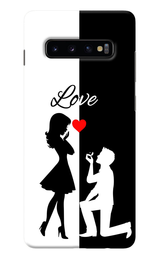 Love Propose Black And White Samsung S10 Plus Back Cover