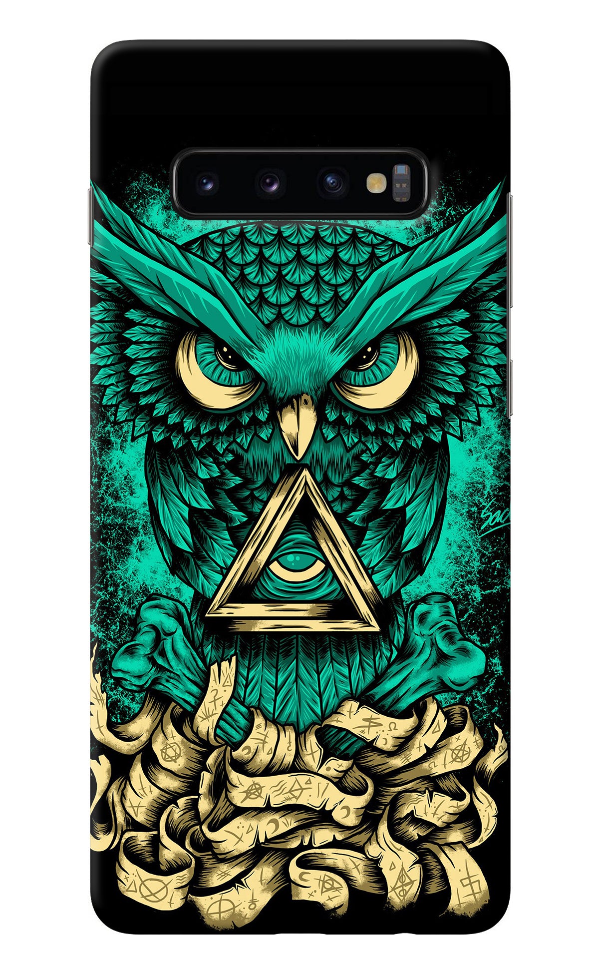 Green Owl Samsung S10 Plus Back Cover