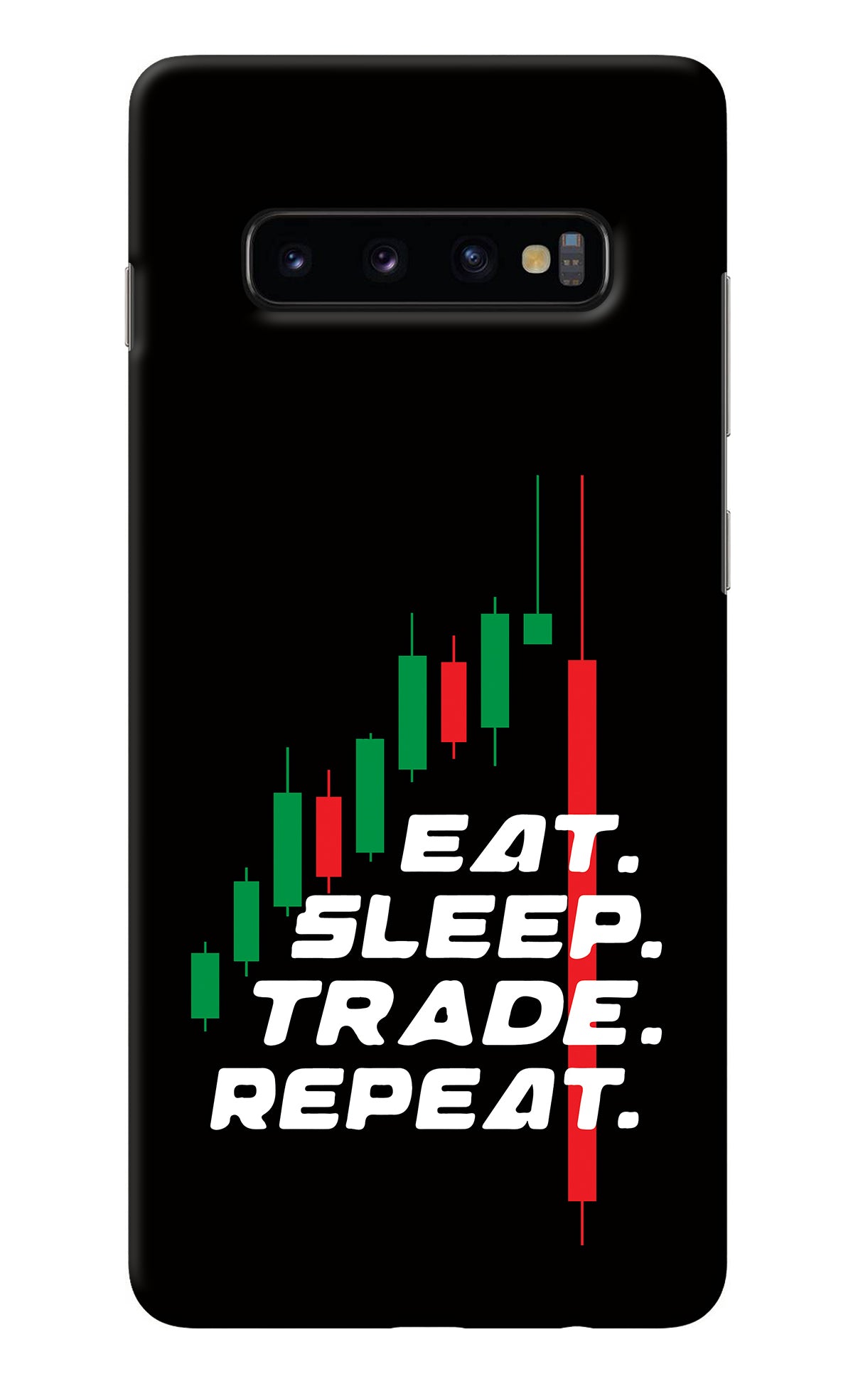 Eat Sleep Trade Repeat Samsung S10 Plus Back Cover