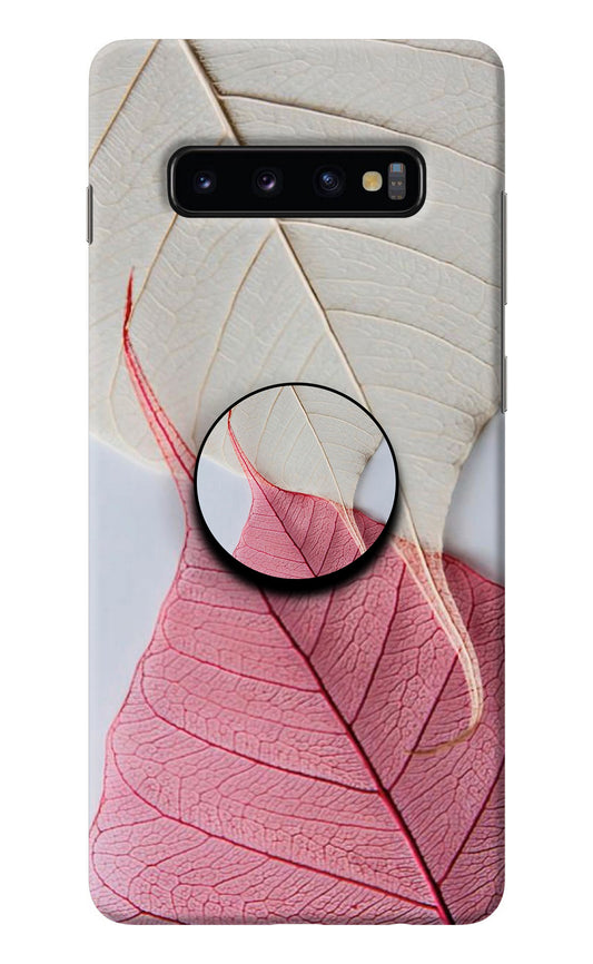 White Pink Leaf Samsung S10 Plus Pop Case