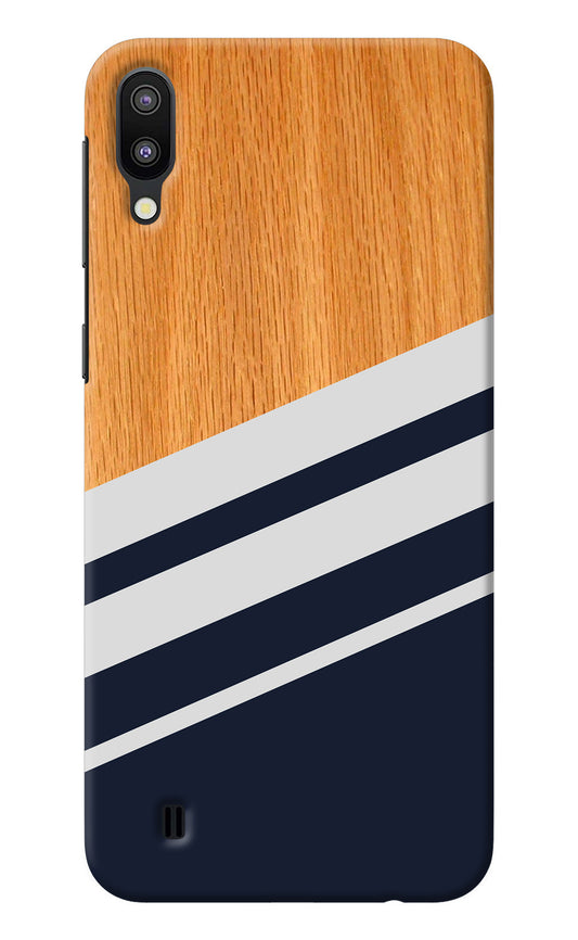 Blue and white wooden Samsung M10 Back Cover