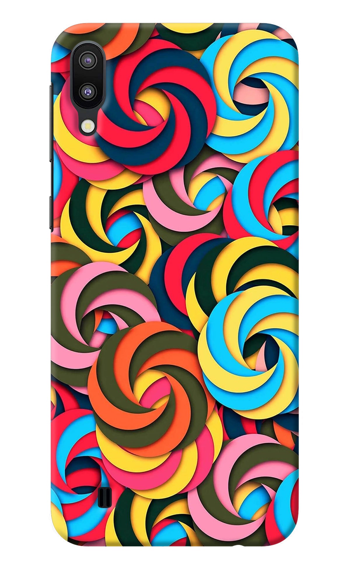 Spiral Pattern Samsung M10 Back Cover