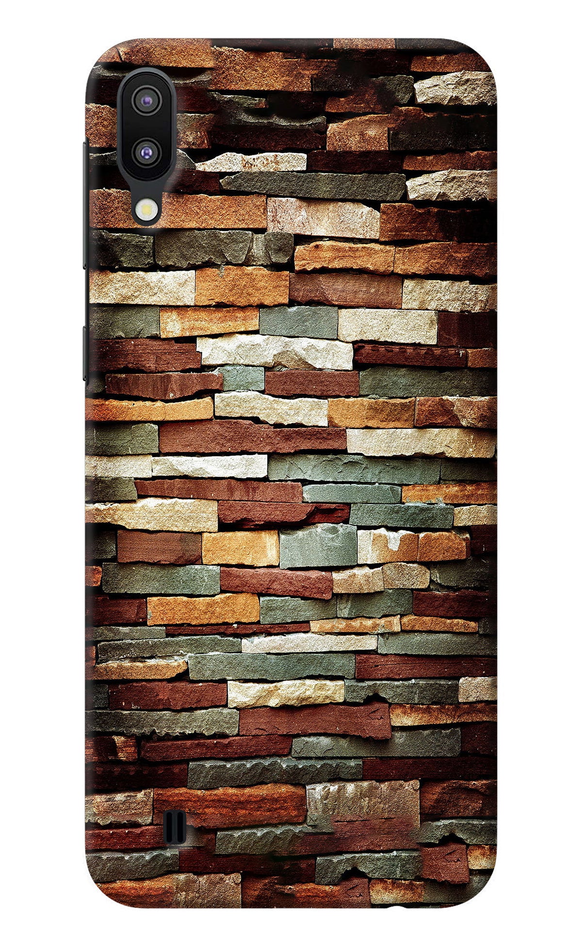 Bricks Pattern Samsung M10 Back Cover