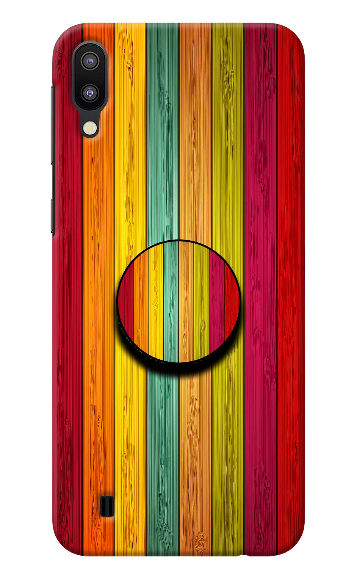 Multicolor Wooden Samsung M10 Pop Case