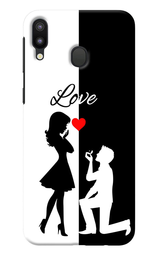 Love Propose Black And White Samsung M20 Back Cover