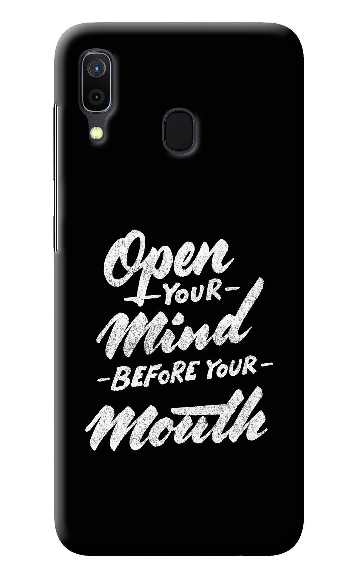 Open Your Mind Before Your Mouth Samsung A30 Back Cover