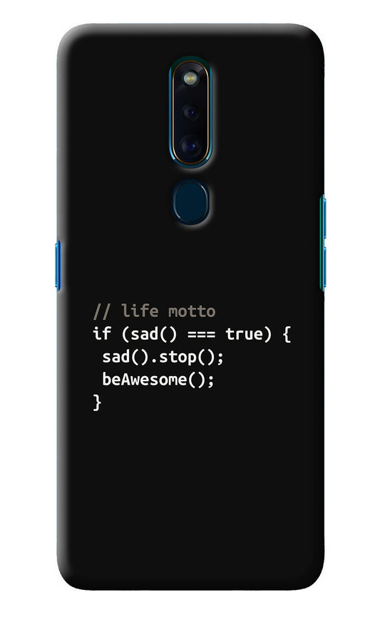 Life Motto Code Oppo F11 Pro Back Cover