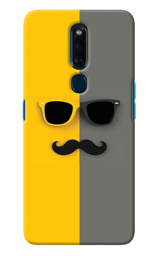 Sunglasses with Mustache Oppo F11 Pro Back Cover