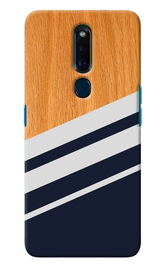 Blue and white wooden Oppo F11 Pro Back Cover