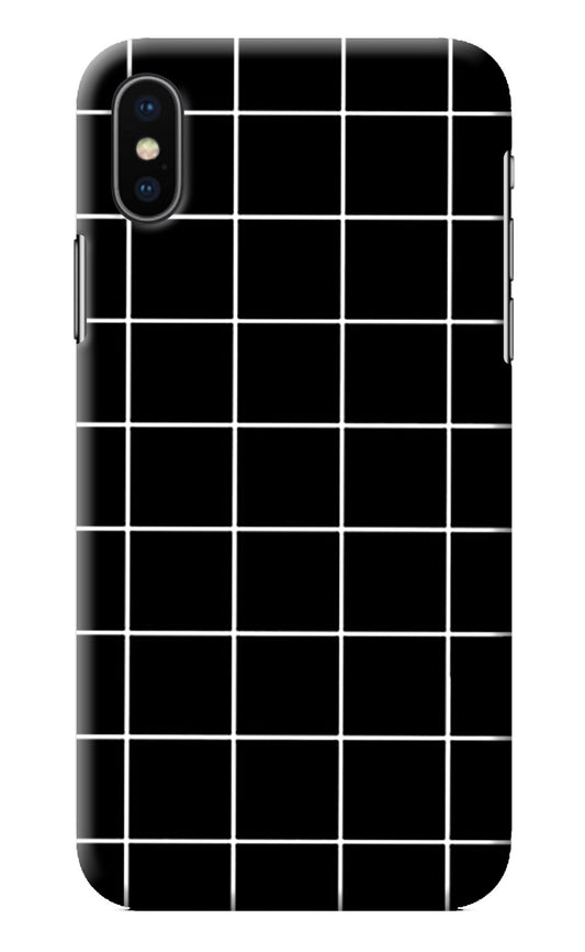 White Grid iPhone XS Back Cover