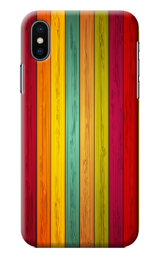 Multicolor Wooden iPhone XS Back Cover