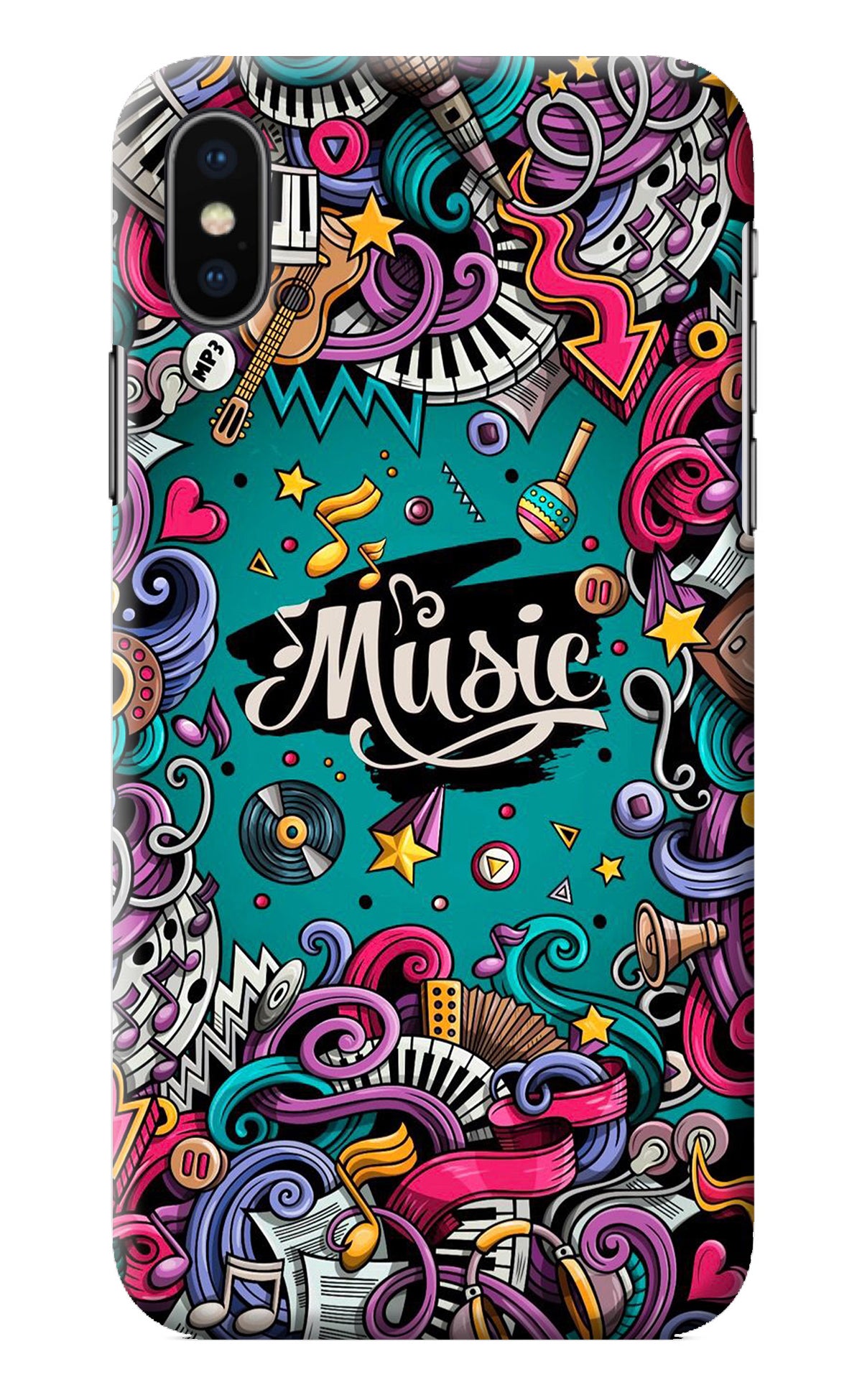 Music Graffiti iPhone XS Back Cover